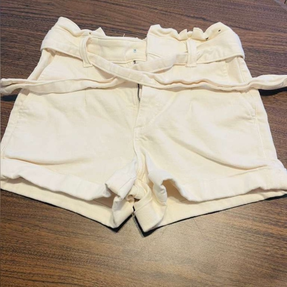 Express High Waist Cream Shorts